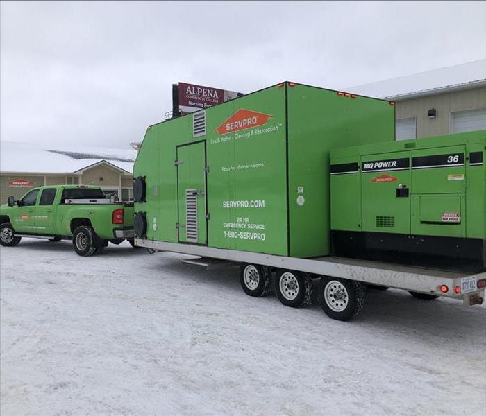Pictured is our Servpro large desiccant dehumidifier trailer with generator on the back. 